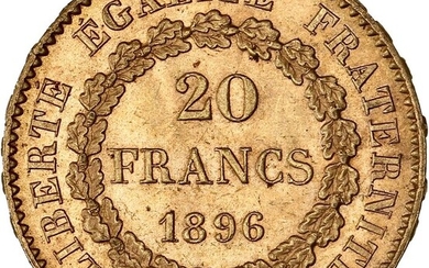 France - 20 Francs 1896-A Génie - Gold