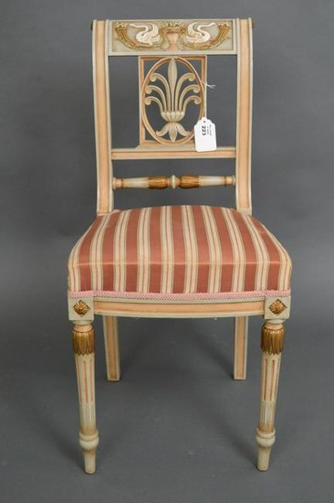 French Empire style side chair, the rail Polychrome