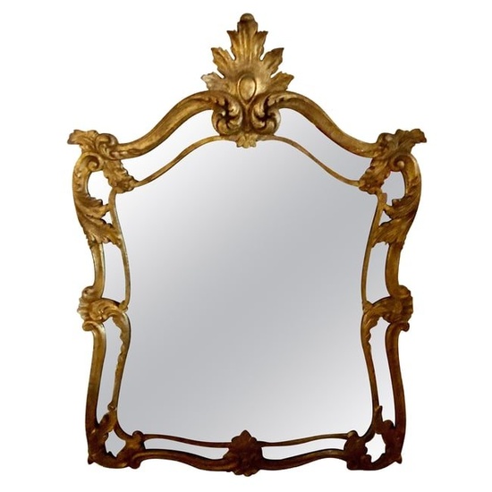 French Neoclassical Giltwood Wall Pier, Wall or Console Mirror