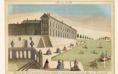 French peep-sheet about 1780, ''Bassin des Fees proche le Chateau Gaillard appartenant augrand Duc