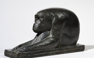 GEORGES-LUCIEN GUYOT (1885-1973) " Small monkey with rounded...