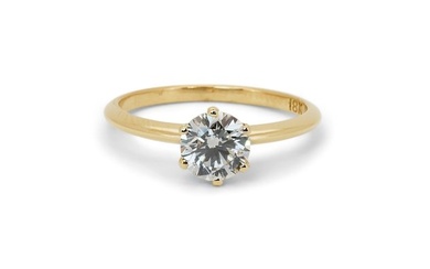 GIA Certificate 0.93 ct total natural diamonds - 18 kt. Yellow gold - Ring - 0.93 ct Diamond