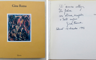 GINA ROMA – catalogo mostra antologica a Oderzo, 1992, con autografo dell'artista e dedica ad personam