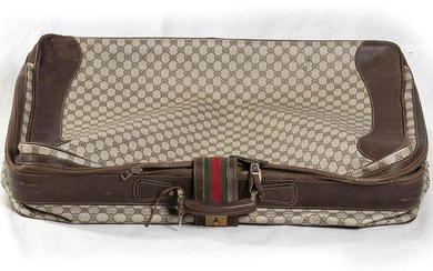 GUCCI CANVAS AND LEATHER SUITCASE 70s
