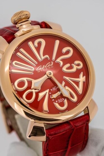 GaGà Milano - Mechanical Manuale 48MM Rose Gold and Red- 5011.13S - Unisex - BRAND NEW