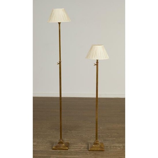 Galerie des Lampes, pair brass floor lamps