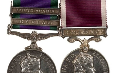 General Service Medal. A pair of medals - Corporal J. Baker, Royal Signals