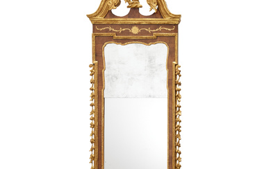 George III giltwood and mahogany pier mirror