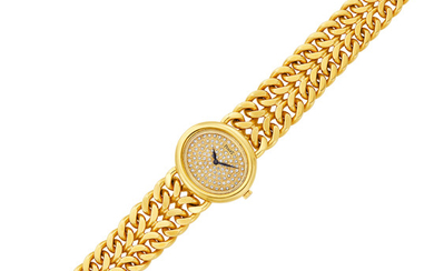 Gold and Diamond Curb Link Wristwatch, Piaget