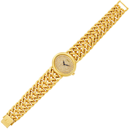 Gold and Diamond Curb Link Wristwatch, Piaget