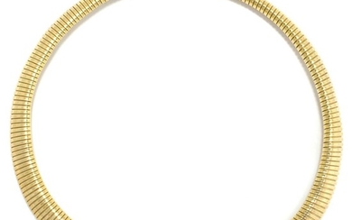 Gold and Diamond Snake Link Necklace with White Gold and Diamond Slide