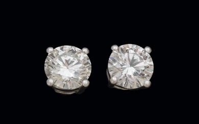 Gold diamond earrings 0.50 cts each