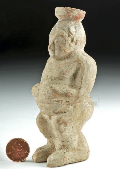 Greek Arachic Pottery Aryballos - Pregnant Woman