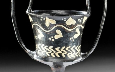 Greek Boeotian Black Glazed Kantharos - Ivy Motif