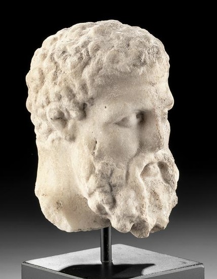 Greek Marble Head of Herakles, ex-Christie's