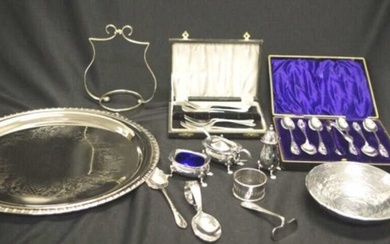 Group of silver plate table ware
