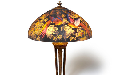 HANDEL (ESTABLISHED 1885) Birds of Paradise Table Lamp circa 1920...