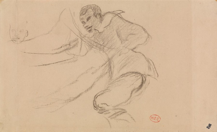 HENRI-EDMOND CROSS (Douai 1856-1910 Var) Three drawings. Figure Study for "La Dame au...