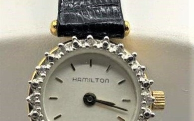 Hamilton 10 K Gold Filled Ladies Wristwatch Diamonds