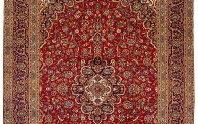 Hand-knotted Kashan Wool Rug 9'9" x 13'11"
