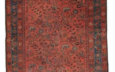 Handmade antique Persian Lilihan rug 4.1' x 6.4' (