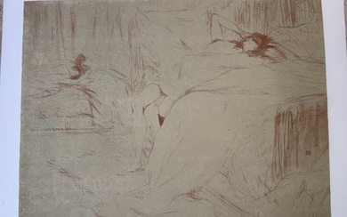 Henri De Toulouse-Lautrec (1864-1901), after - Femme sur le dos, lassitude, de la série Elles 1990.