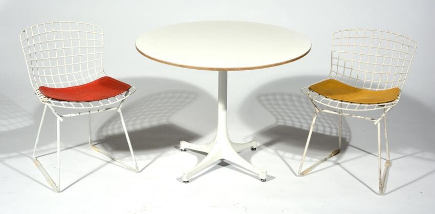 Herman Miller Child's Table & 2 Harry Bertoia Chairs