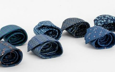Hermes Paris Blue Silk Ties, 10
