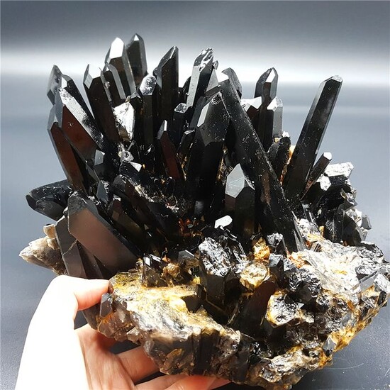 High Quality Black Crystal Quartz Crystal cluster - 190×190×160 mm - 4800 g