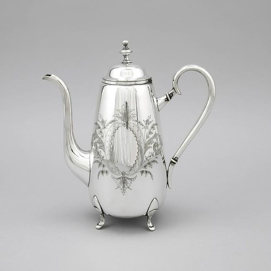 Historicism coffee pot, late 19th century, plated, on...