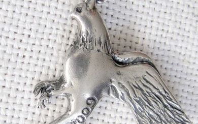 ILANA GOOR Israeli artist, silver sterling 925 eagle with menorah brooch, signed, 15 gr.