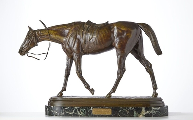 ISIDORE Jules Bonheur (1827-1901) "Pur-sang" Bronze à patine verte 41 x 63 cm Porte un...