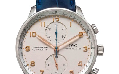 IWC, séduisant chronographe portugais, 2011. Acier inoxydable. D 41 mm. Numéro de référence : 3714...