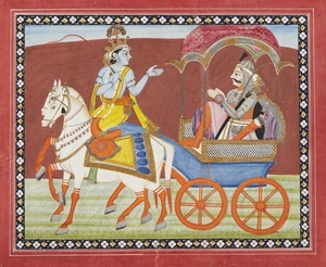 Illustration from the Gita Govinda: Krishna and...