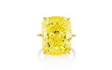 Important Fancy Vivid Yellow diamond ring