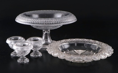 Irish Fan and Diamond Fold Over Dish with Other Tableware