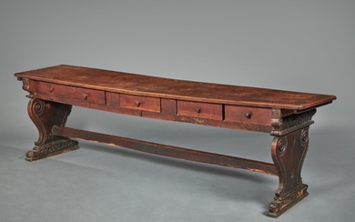 Italian Renaissance carved walnut refectory table Late 16th Century and Later