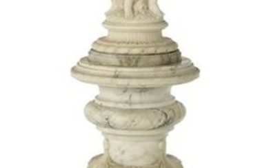 Italian White Marble Figural Pedestal