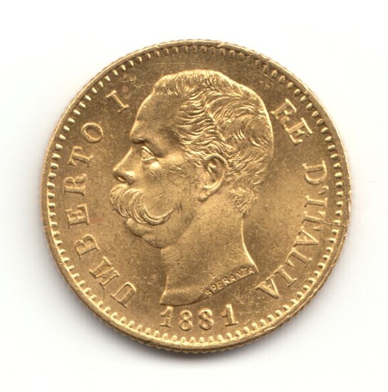 Italy - Kingdom of Italy - 20 Lire 1881 Umberto I - Gold