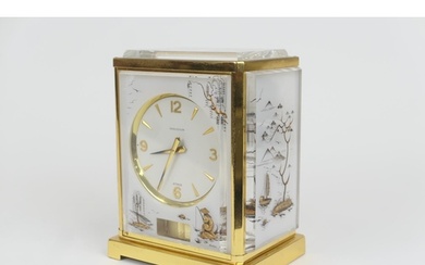 Jaeger Le-Coultre gilt brass chinoiserie Atmos clock, plexi-...