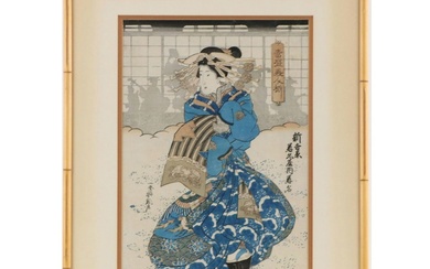 Japanese Ukiyo-e Woodblock Print of Woman, Late 19th–Early 20th Century