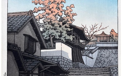 Japanese woodblock Print by Kawase Hasui Shofuku Temple 1st Edition