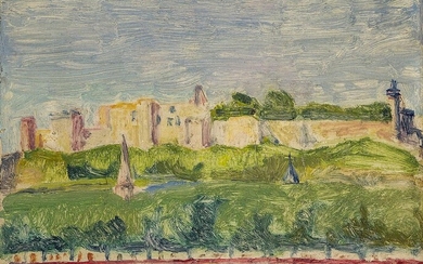 Jean Hippolyte Marchand, French 1883-1940- Carcassone, 1906; oil on board, signed lower left, 20.4x25.7cm (ARR) Provenance: Crane Kalman, London; Private Collection, London Exhibited: Crane Kalman Gallery, London, Jean Hippolyte Marchand, 1960