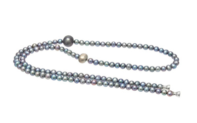 Jewellery Pearl necklace OLE LYNGGAARD, pearl necklace, dyed cultured freshwat...