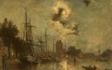 Johan Barthold Jongkind Moonlight on the Scheldt