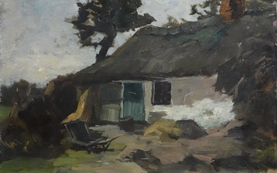 Johan Frederik Cornelis Scherrewitz (1868-1951), View of a farm, signed l.l, oil...