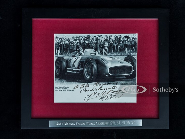 Juan Manuel Fangio Signed Photograph