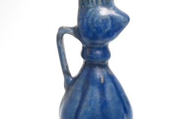 Kashan Blue Glazed Cockerel-Headed Ewer, ex. Christies 12th Century A.D.