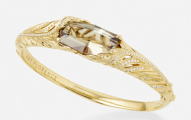 Kat Florence, Zultanite, diamond, and gold bangle bracelet