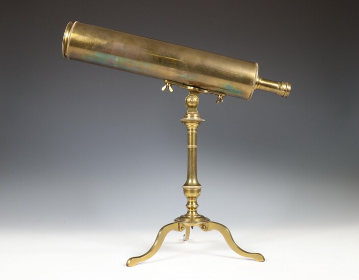 Koperen spiegeltelescoop, ges. J. van der Bildt, Franeker, ca. 1780;...
